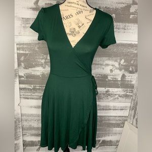 Forever 21 Dark Green Wrap Dress